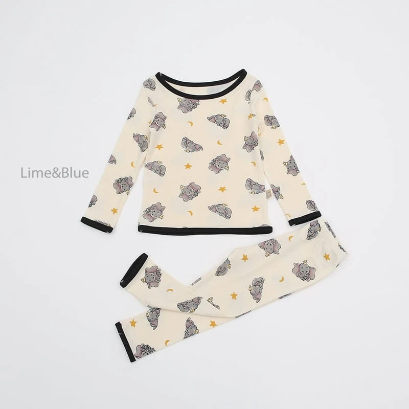 Lime & Blue - Korean Baby Fashion - #onlinebabyboutique - Soft Elephant Top Bottom Set - 4