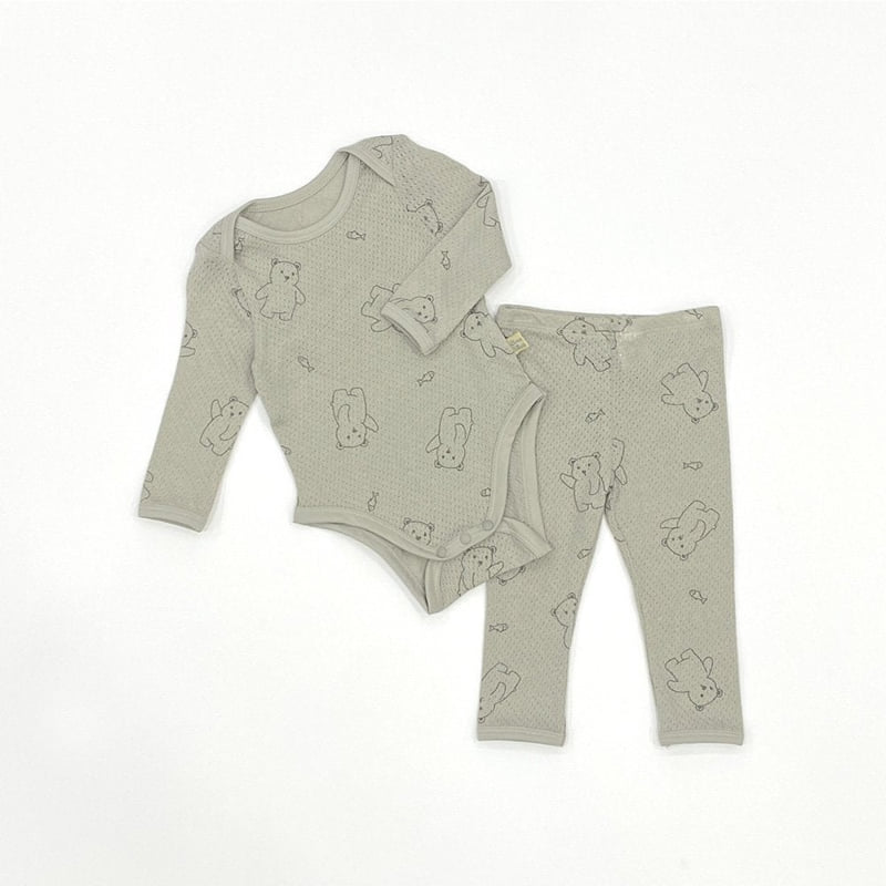 Lime & Blue - Korean Baby Fashion - #onlinebabyshop - Fish Bear Suit - 11