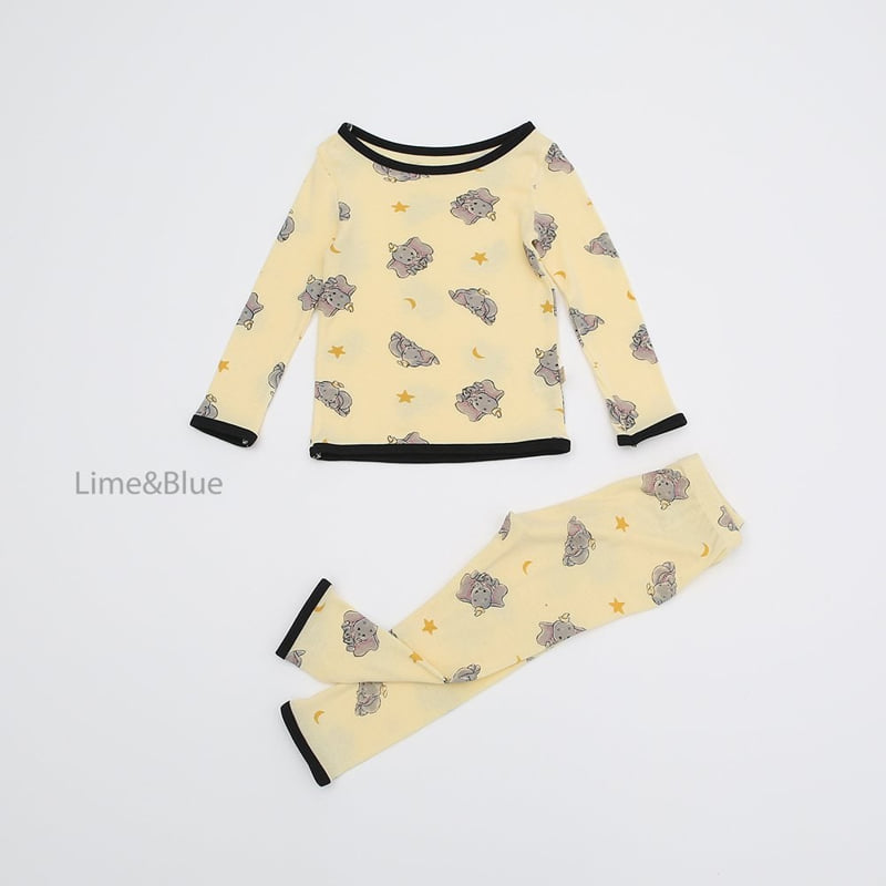 Lime & Blue - Korean Baby Fashion - #smilingbaby - Soft Elephant Top Bottom Set - 5