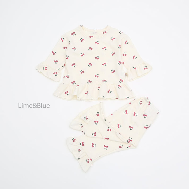 Lime & Blue - Korean Children Fashion - #childofig - Lovely Cherry Easywear - 5