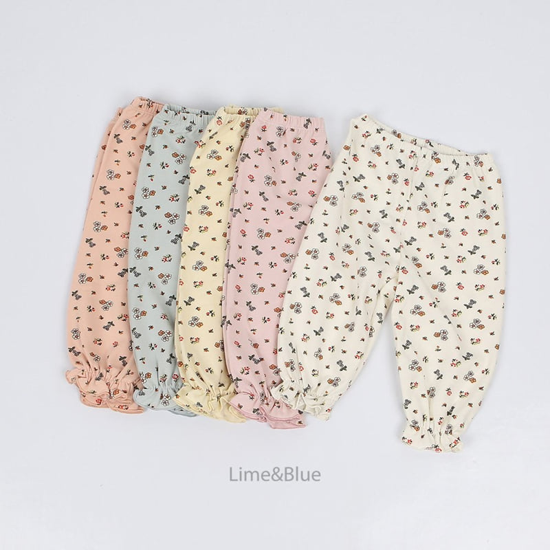 Lime & Blue - Korean Children Fashion - #kidsshorts - Orange Flower Laura Top Bottom Set - 8