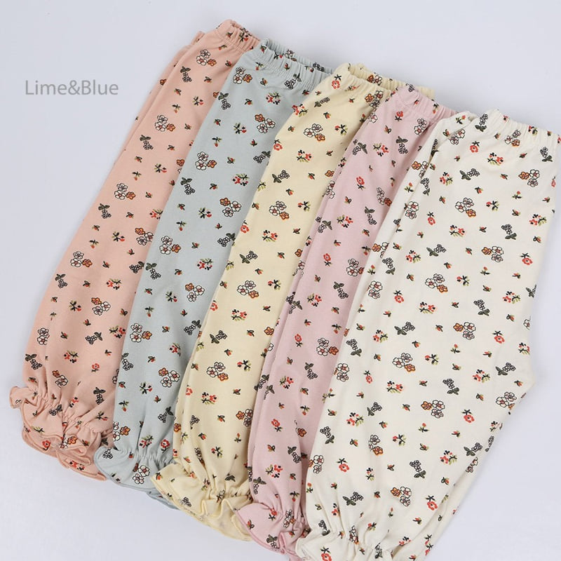 Lime & Blue - Korean Children Fashion - #kidsstore - Orange Flower Laura Top Bottom Set - 9
