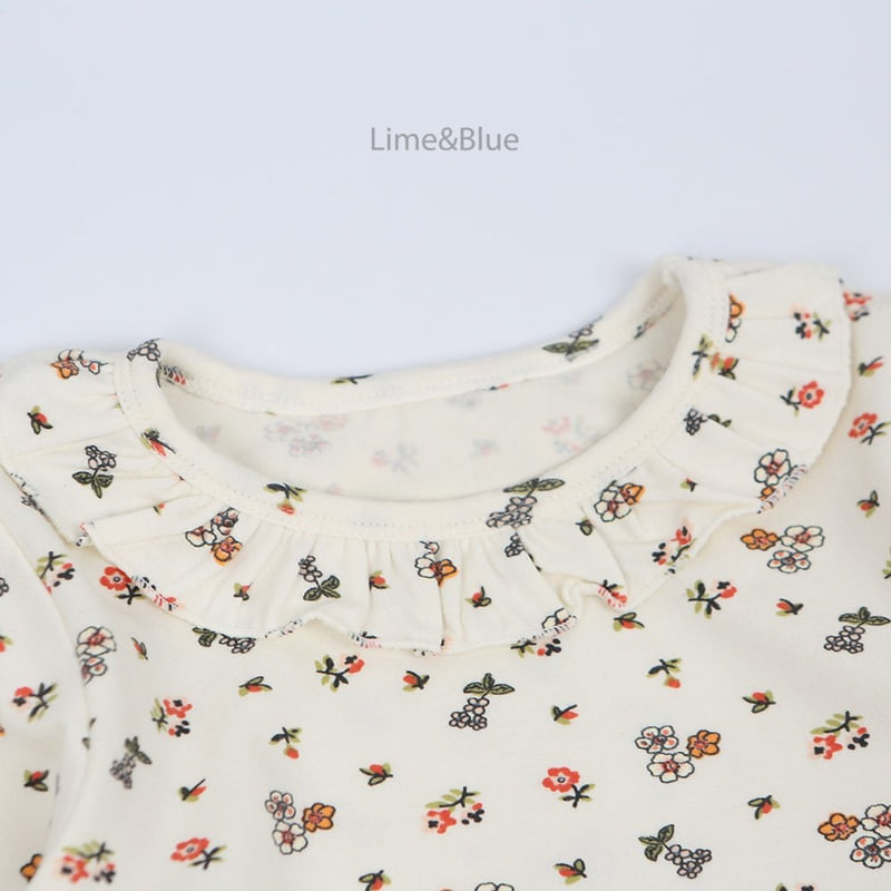Lime & Blue - Korean Children Fashion - #kidzfashiontrend - Orange Flower Laura Top Bottom Set - 10