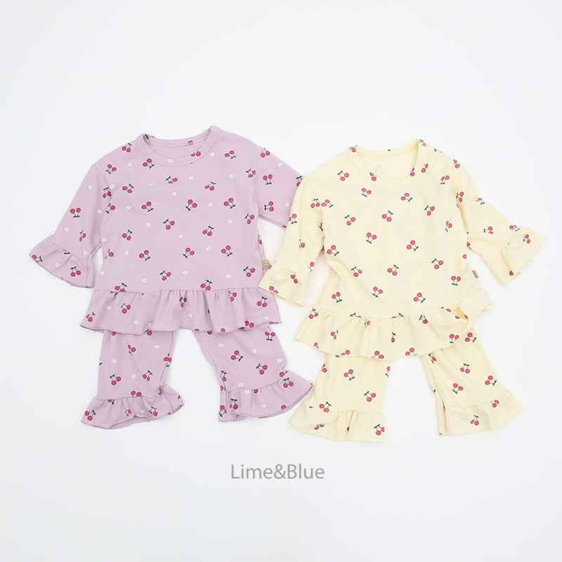 Lime & Blue - Korean Children Fashion - #toddlerclothing - Lovely Cherry Easywear - 4
