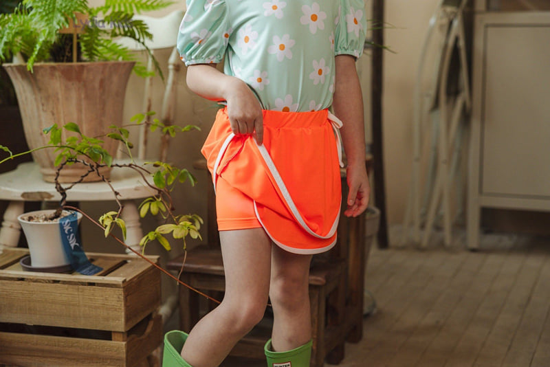 Lydia - Korean Children Fashion - #childrensboutique - Happy Flower Skirt Pants Swimsuit - 9