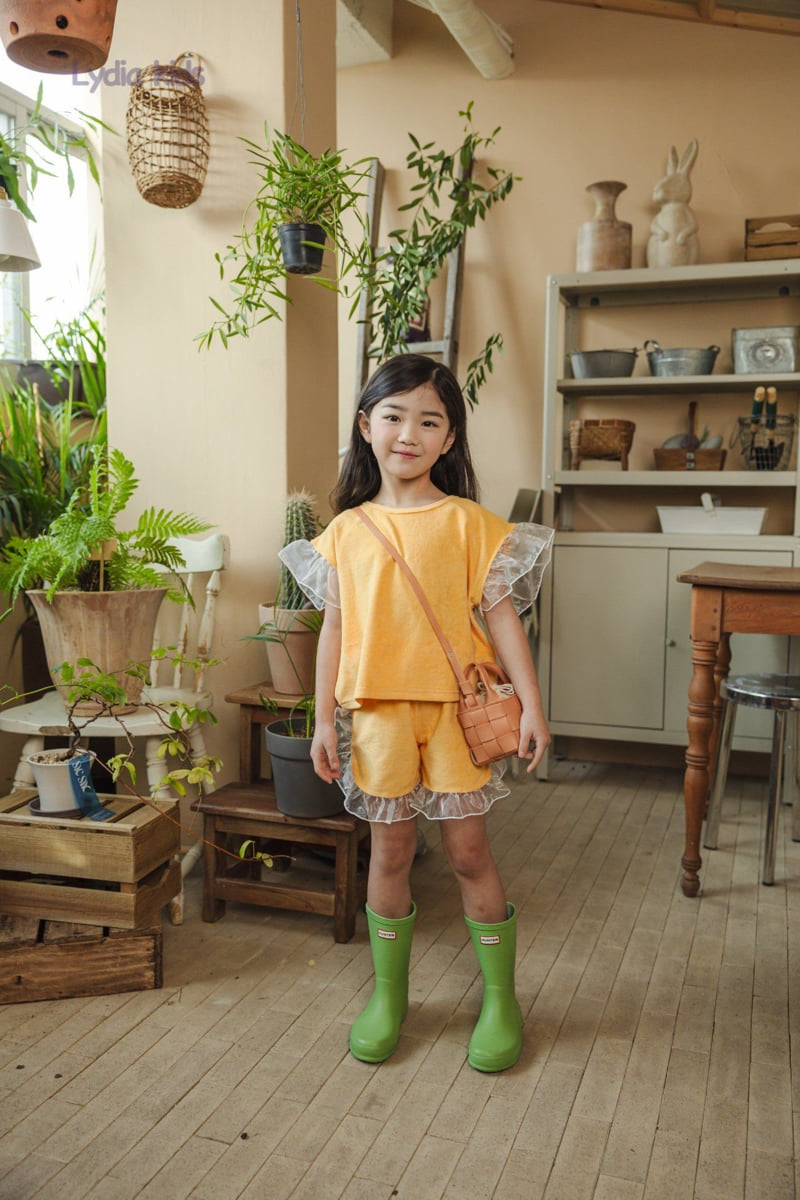 Lydia - Korean Children Fashion - #designkidswear - Terry Shine Frill Set - 12
