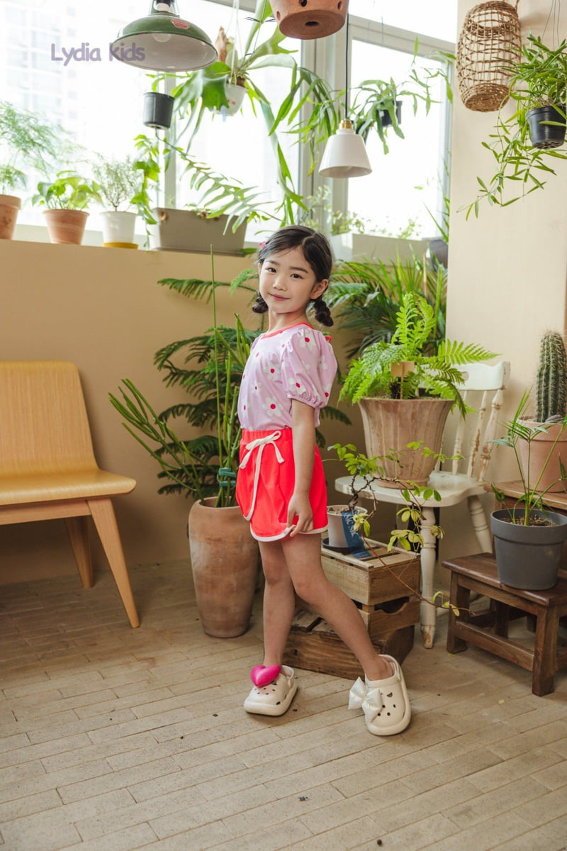 Lydia - Korean Children Fashion - #discoveringself - Happy Flower Skirt Pants Swimsuit - 11