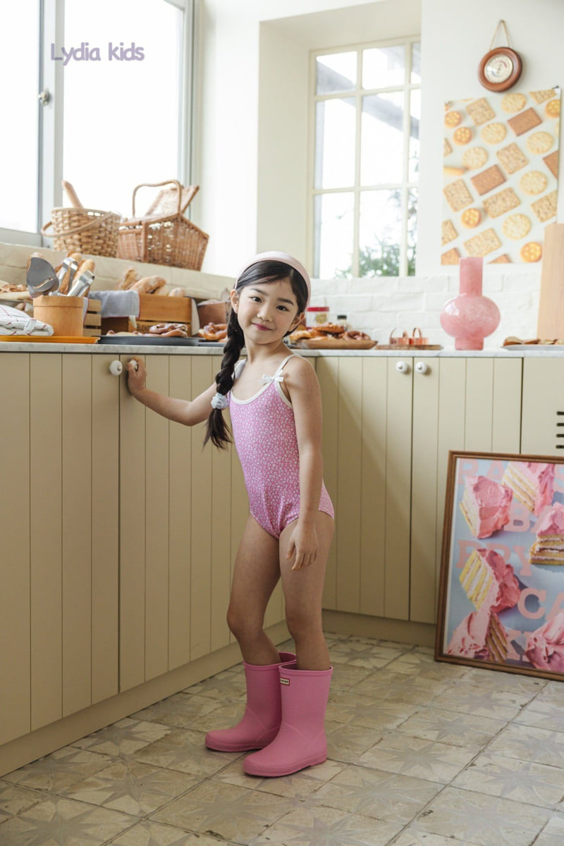 Lydia - Korean Children Fashion - #fashionkids - Leopard Ribbon Swimsuit - 11
