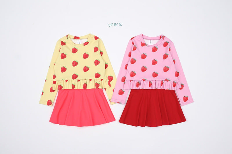 Lydia - Korean Children Fashion - #kidsstore - Strawberry Swimsuit - 6