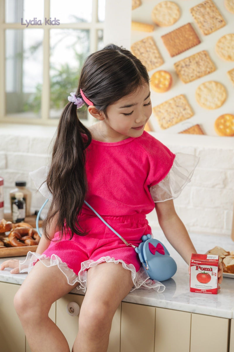 Lydia - Korean Children Fashion - #kidzfashiontrend - Terry Shine Frill Set