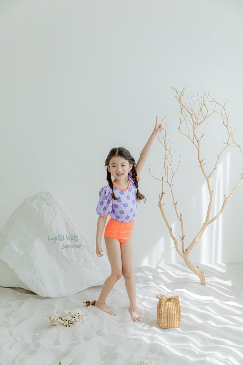 Lydia - Korean Children Fashion - #magicofchildhood - Pompon Flower Swimsuit - 3
