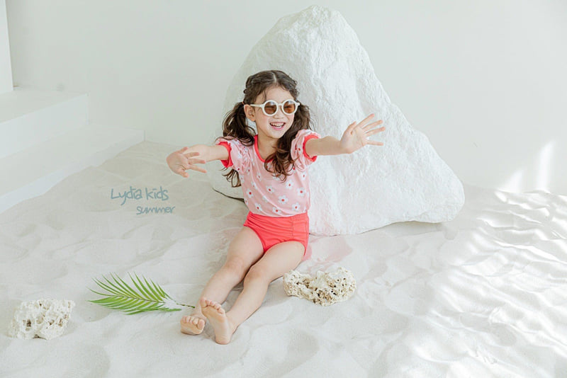 Lydia - Korean Children Fashion - #prettylittlegirls - Pompon Flower Swimsuit - 5