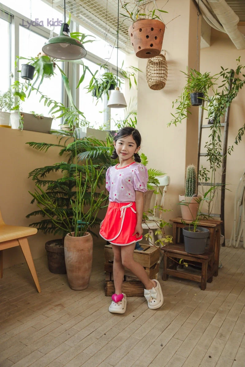 Lydia - Korean Children Fashion - #minifashionista - Happy Flower Skirt Pants Swimsuit - 4