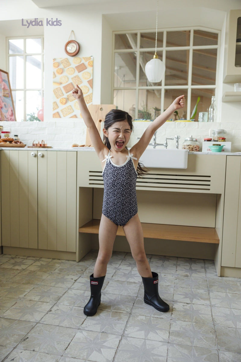 Lydia - Korean Children Fashion - #stylishchildhood - Leopard Ribbon Swimsuit - 6