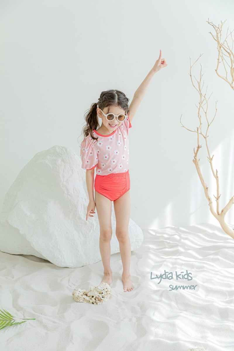 Lydia - Korean Children Fashion - #todddlerfashion - Pompon Flower Swimsuit - 6