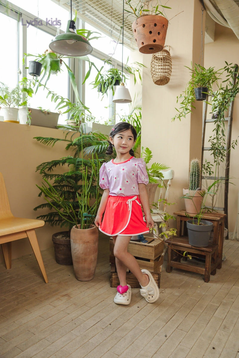 Lydia - Korean Children Fashion - #toddlerclothing - Happy Flower Skirt Pants Swimsuit - 6