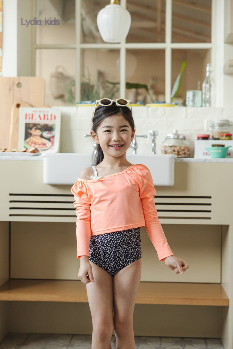 Lydia - Korean Children Fashion - #toddlerclothing - Leopard Ribbon Swimsuit - 5