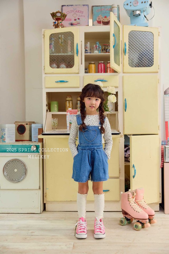 Melikey - Korean Children Fashion - #Kfashion4kids - Heart Pocket Suspenders Pants - 8