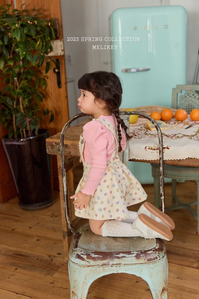 Melikey - Korean Children Fashion - #Kfashion4kids - Spring Flower Suspenders Pants - 7
