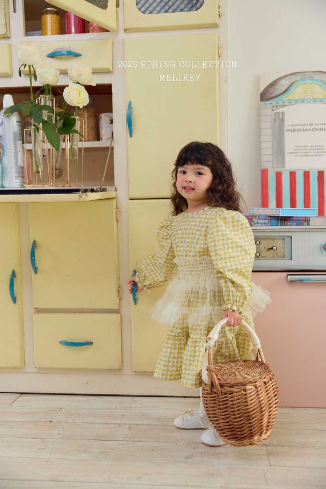 Melikey - Korean Children Fashion - #Kfashion4kids - Check Flower One-piece - 5