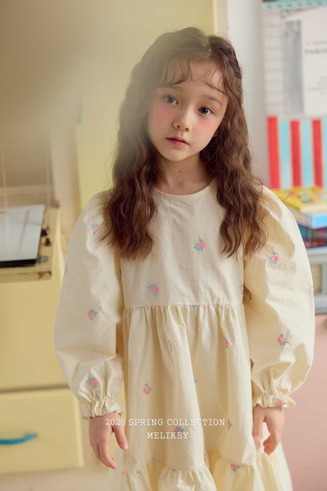 Melikey - Korean Children Fashion - #kidzfashiontrend - Jasmine Embroidery One-piece - 4