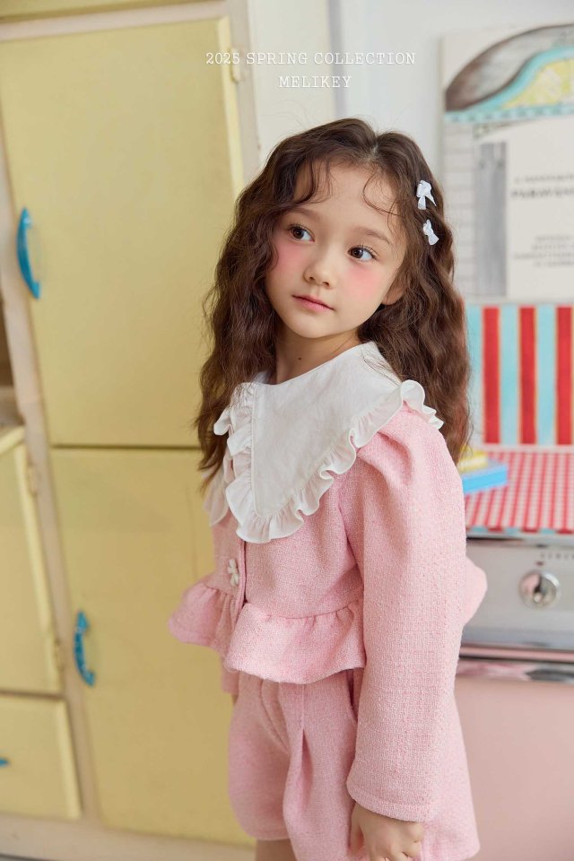Melikey - Korean Children Fashion - #childofig - Tweed Frill Set - 5