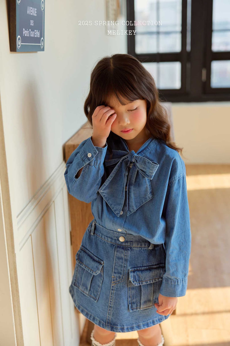 Melikey - Korean Children Fashion - #childofig - Miu Denim Skirt - 10