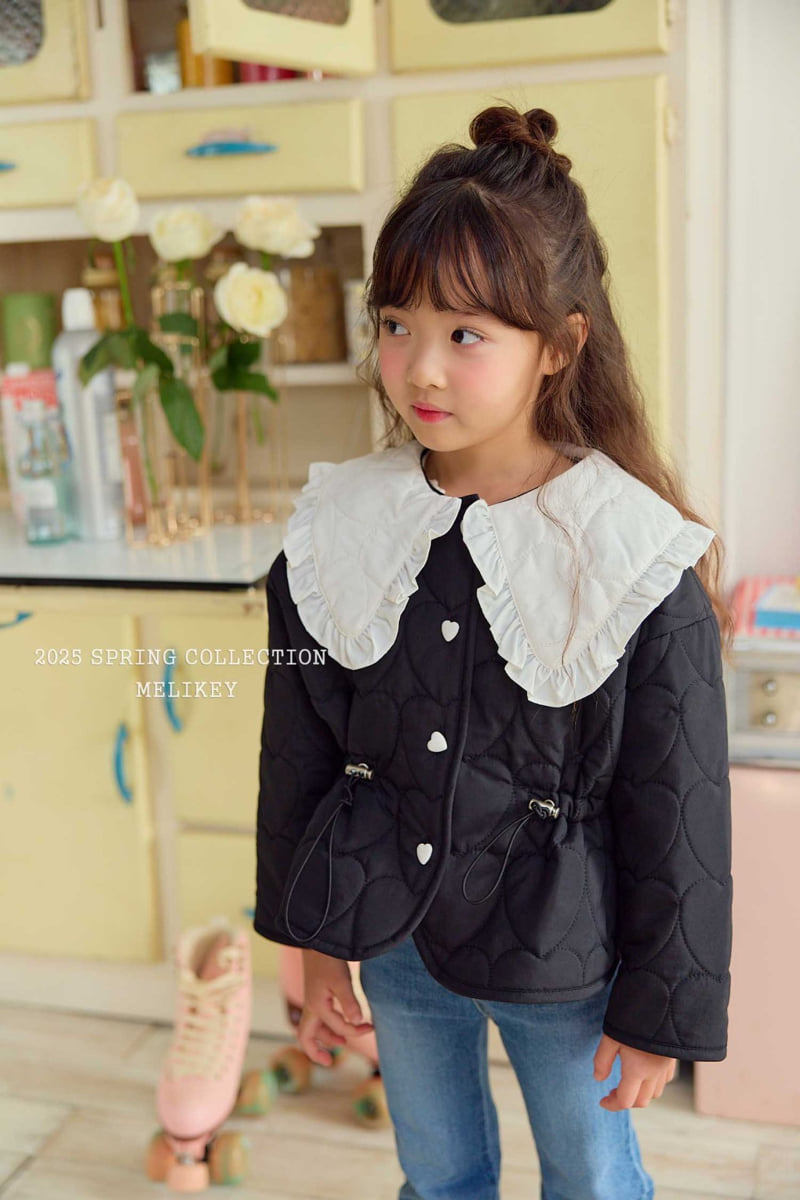 Melikey - Korean Children Fashion - #childofig - Black Collar Quilting Jacket