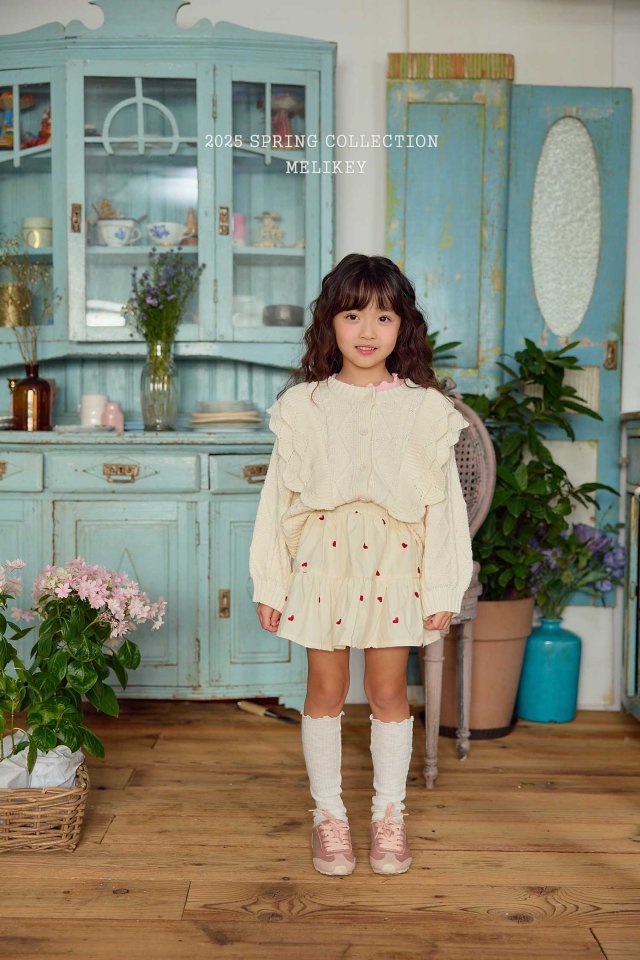 Melikey - Korean Children Fashion - #childofig - Heart Embroidery Skirt - 6
