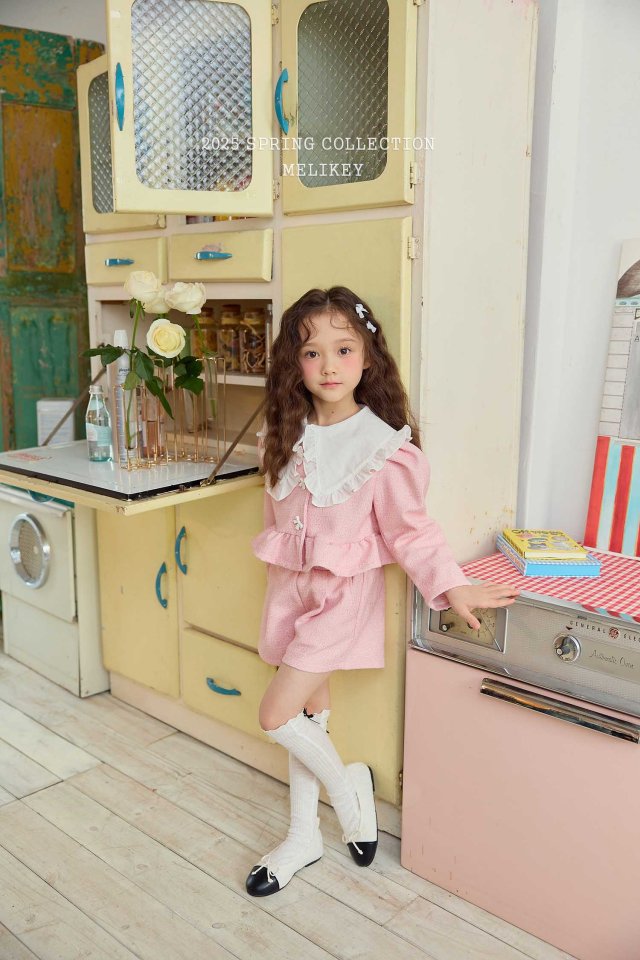 Melikey - Korean Children Fashion - #childrensboutique - Tweed Frill Set - 6