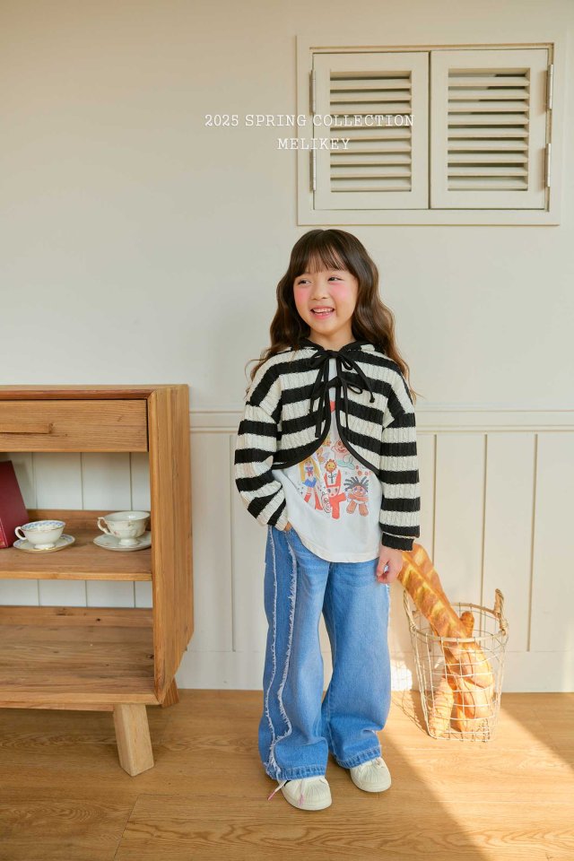 Melikey - Korean Children Fashion - #childrensboutique - Point Denim Pants - 6