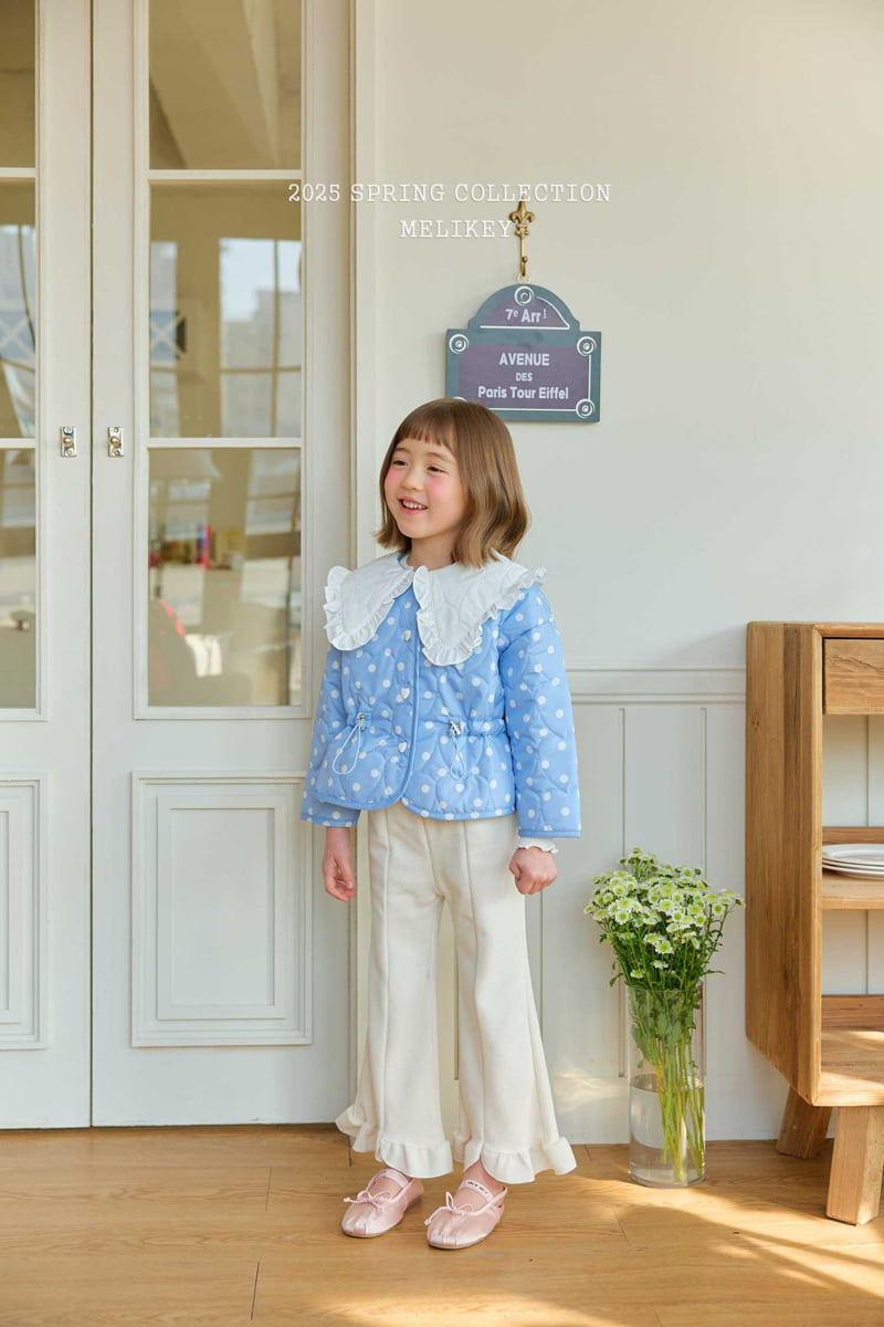 Melikey - Korean Children Fashion - #childrensboutique - Dot Collar Quilting Jacket - 3