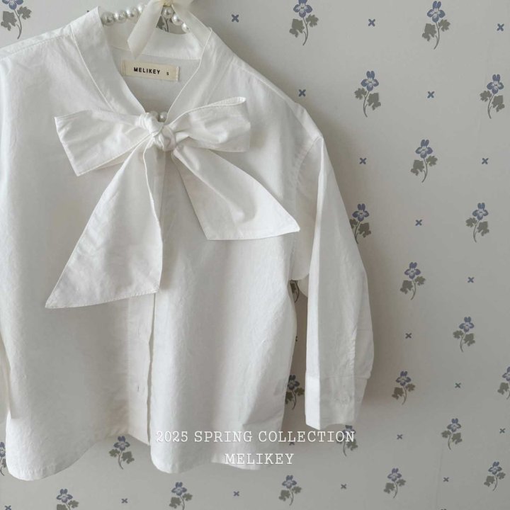 Melikey - Korean Children Fashion - #childrensboutique - Big Ribbon Blouse