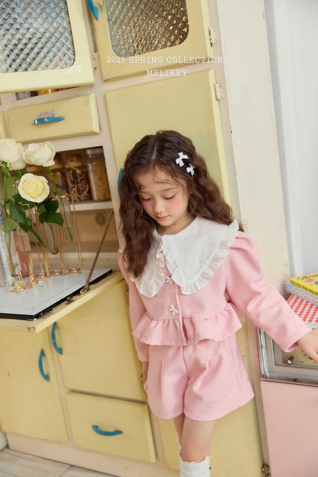 Melikey - Korean Children Fashion - #designkidswear - Tweed Frill Set - 7