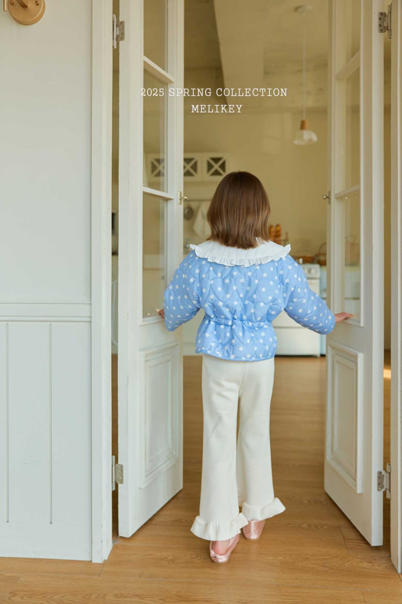 Melikey - Korean Children Fashion - #childrensboutique - Dot Collar Quilting Jacket - 4