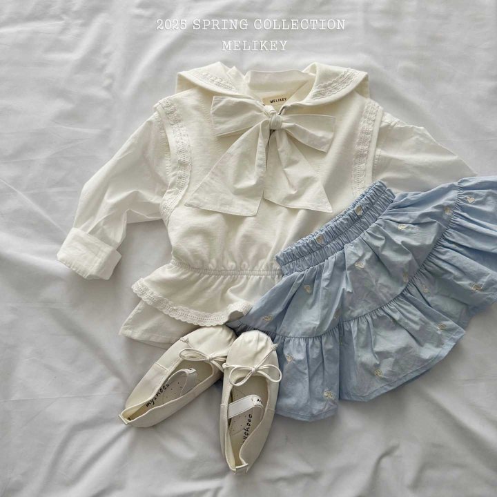 Melikey - Korean Children Fashion - #designkidswear - Big Ribbon Blouse - 2