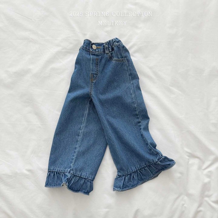 Melikey - Korean Children Fashion - #designkidswear - Denim Frill Pants - 3