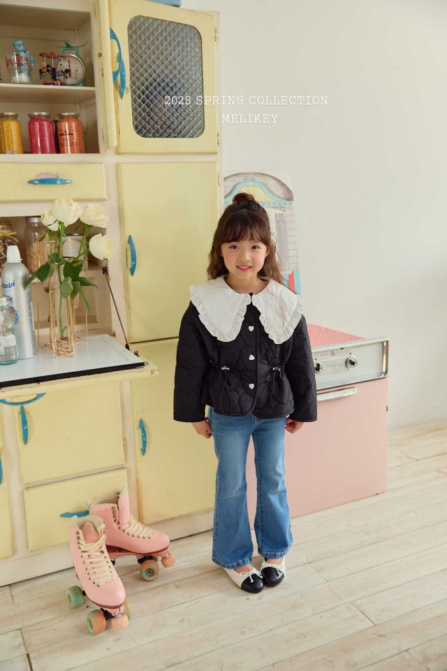 Melikey - Korean Children Fashion - #discoveringself - Heart Denim Bootcut Pants - 5