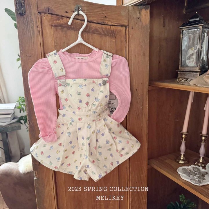 Melikey - Korean Children Fashion - #discoveringself - Spring Flower Suspenders Pants - 2