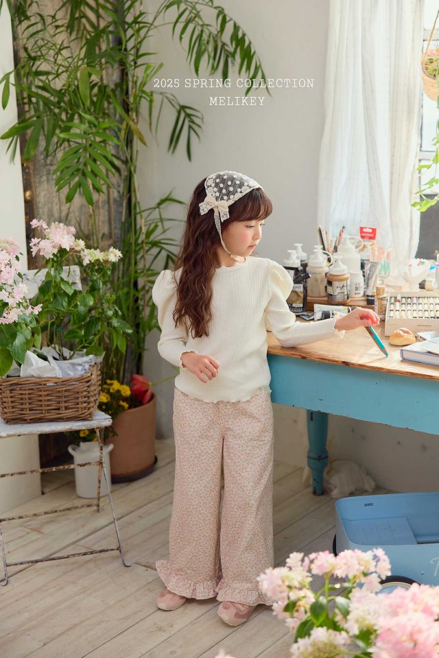 Melikey - Korean Children Fashion - #discoveringself - Spring Flower Frill Pants