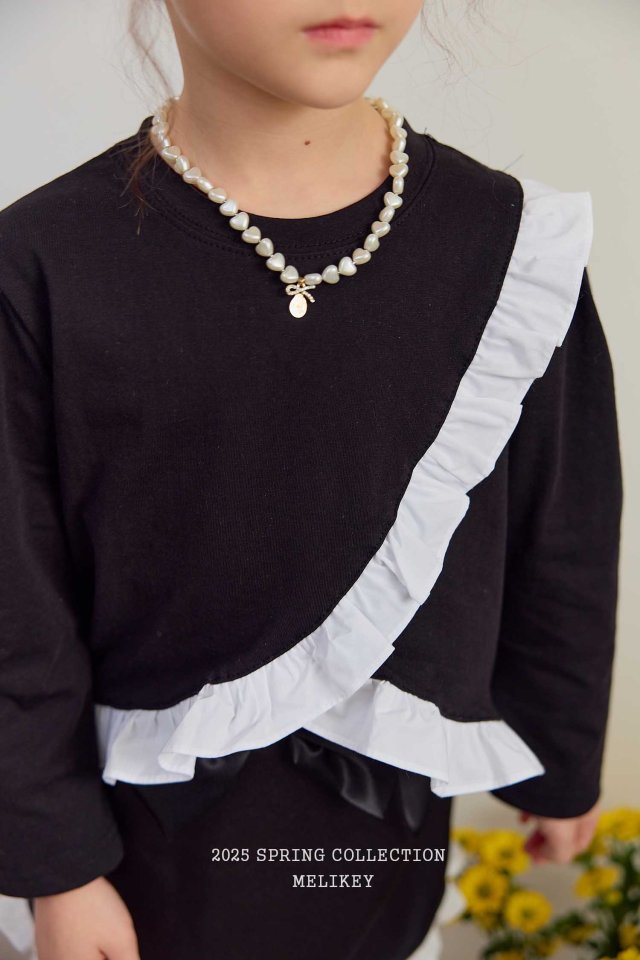 Melikey - Korean Children Fashion - #discoveringself - Cross Frill Tee - 9