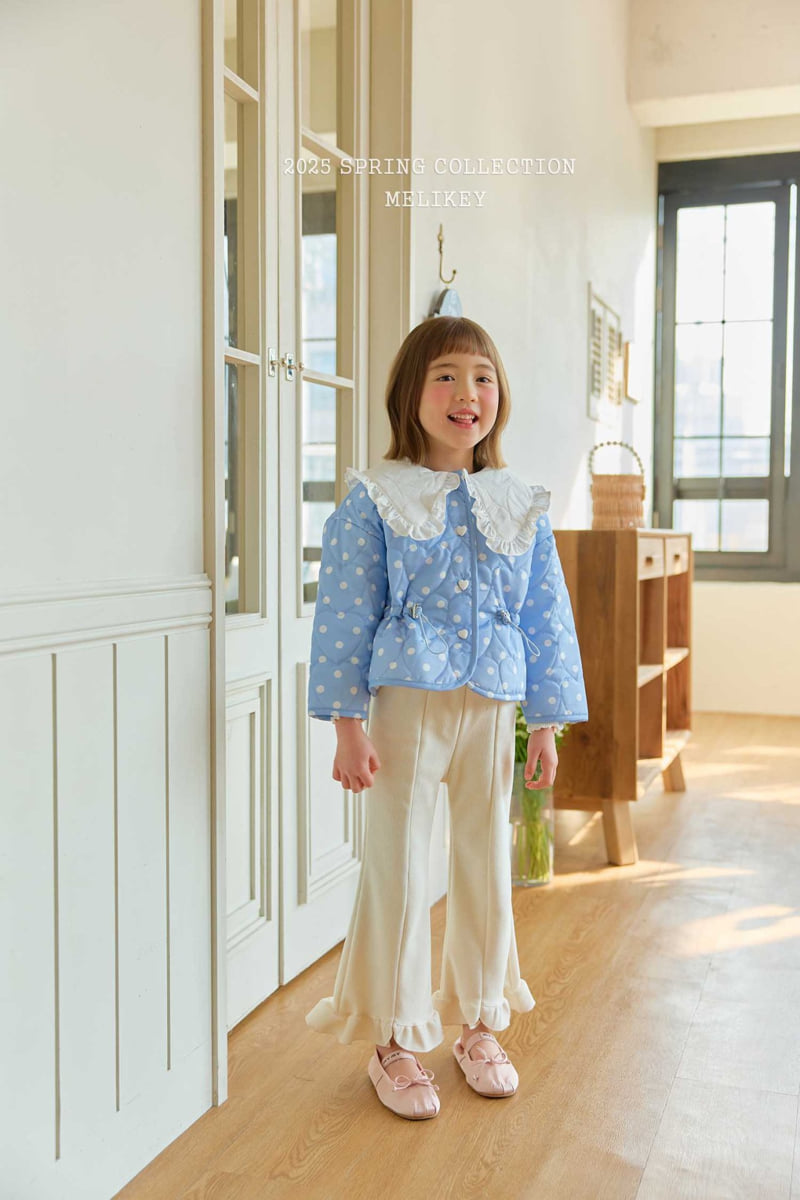 Melikey - Korean Children Fashion - #discoveringself - Dot Collar Quilting Jacket - 5