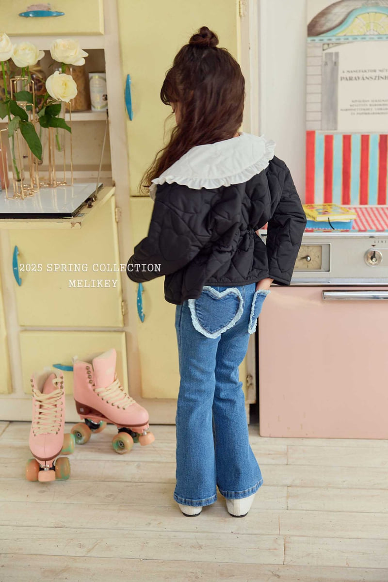Melikey - Korean Children Fashion - #designkidswear - Black Collar Quilting Jacket - 4