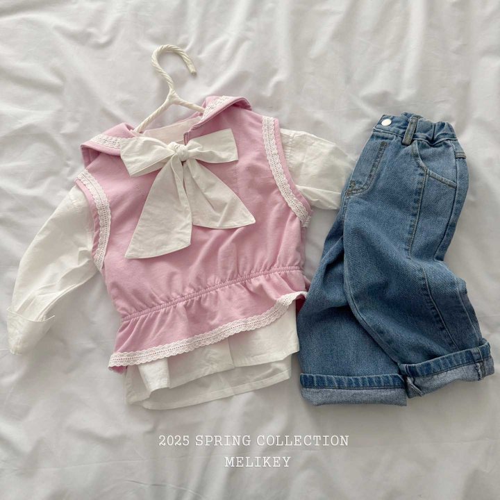 Melikey - Korean Children Fashion - #discoveringself - Big Ribbon Blouse - 3