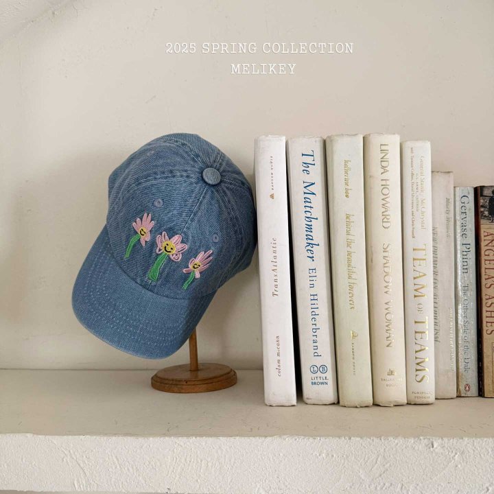 Melikey - Korean Children Fashion - #discoveringself - Flower Blue Ball Cap - 3