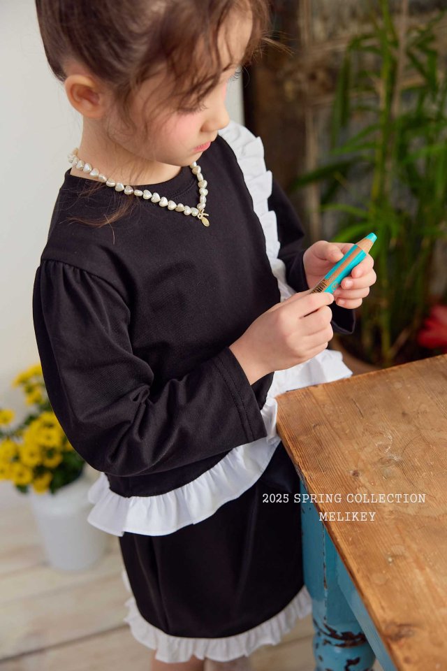 Melikey - Korean Children Fashion - #fashionkids - Cross Frill Tee - 10