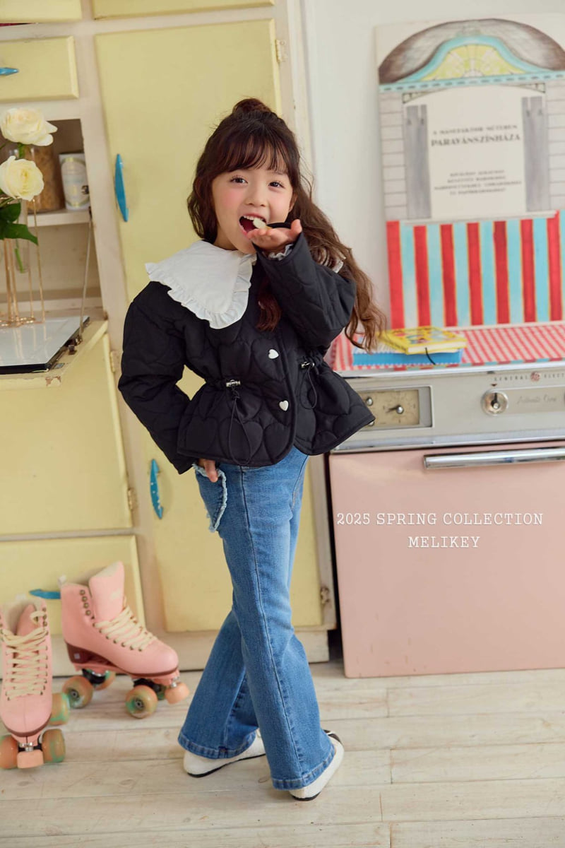 Melikey - Korean Children Fashion - #fashionkids - Black Collar Quilting Jacket - 5