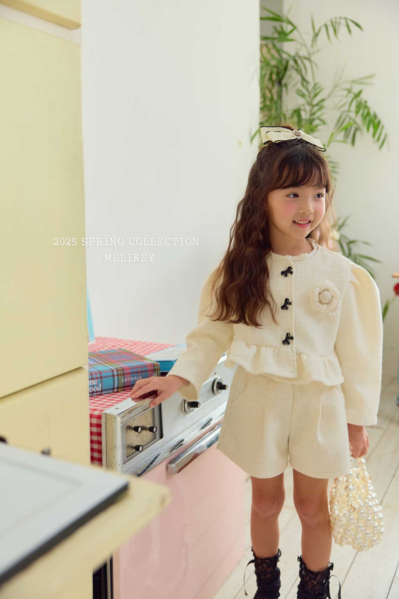 Melikey - Korean Children Fashion - #kidsshorts - Tweed Frill Set - 10