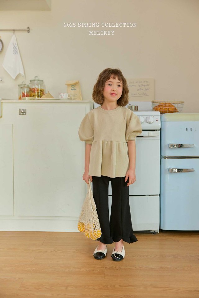 Melikey - Korean Children Fashion - #kidsshorts - Spring Frill Bootcut Pants - 8