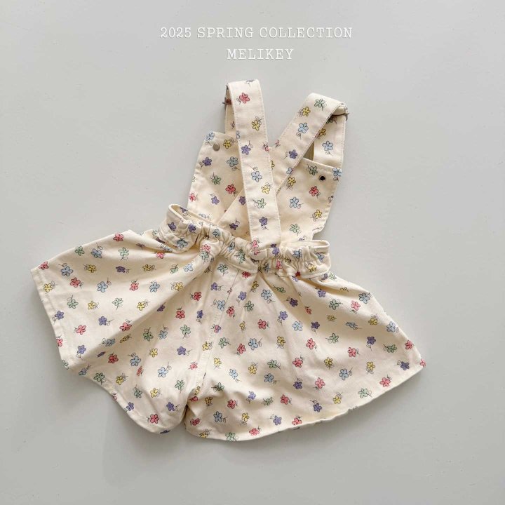 Melikey - Korean Children Fashion - #fashionkids - Spring Flower Suspenders Pants - 4